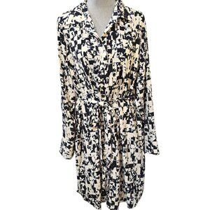 Prologue Women's Plus Size XXL Shirt Dress Beige Black Blue Long Sleeves NWOT